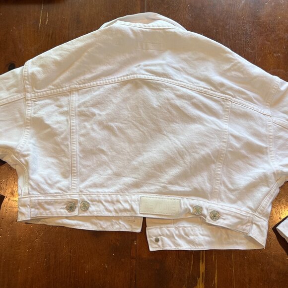 Solid & Striped x Re/Done Hollywood white cropped denim jean jacket Size S - Picture 6 of 11